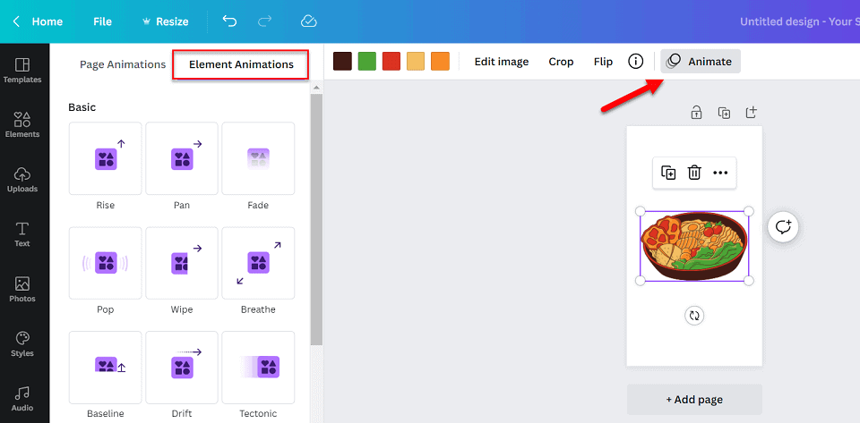 element animations