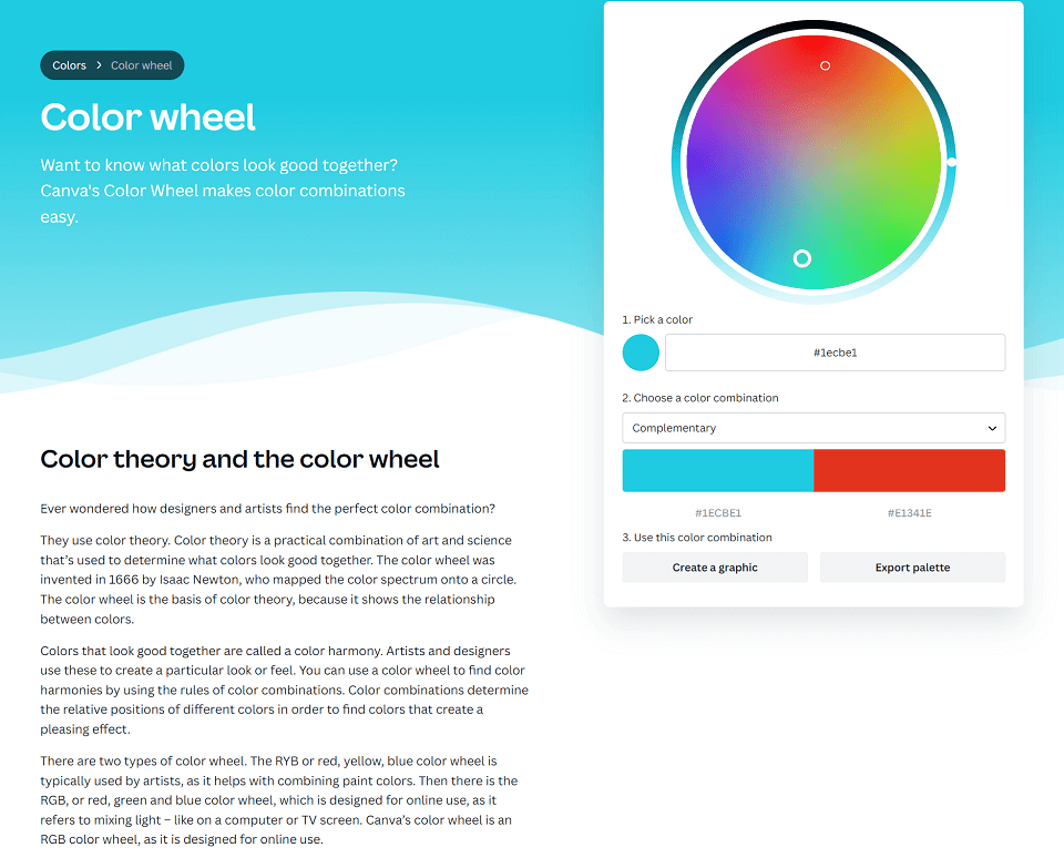 canva colour wheel