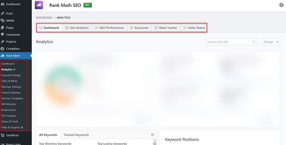 rank math pro dashboard