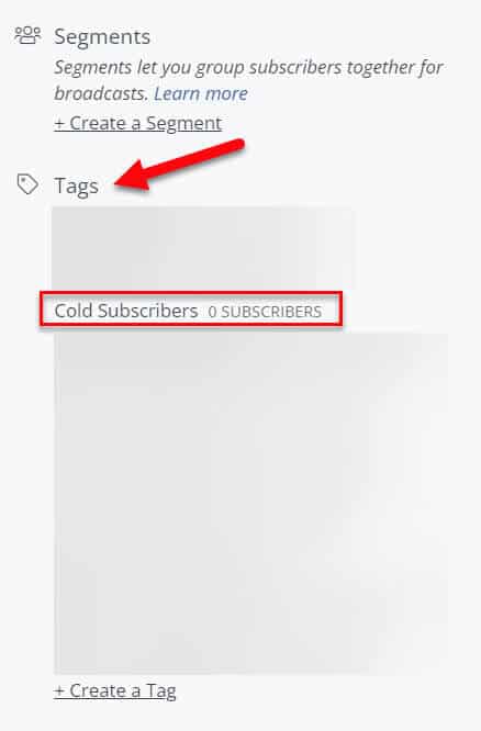 cold subscriber tag in ConvertKit