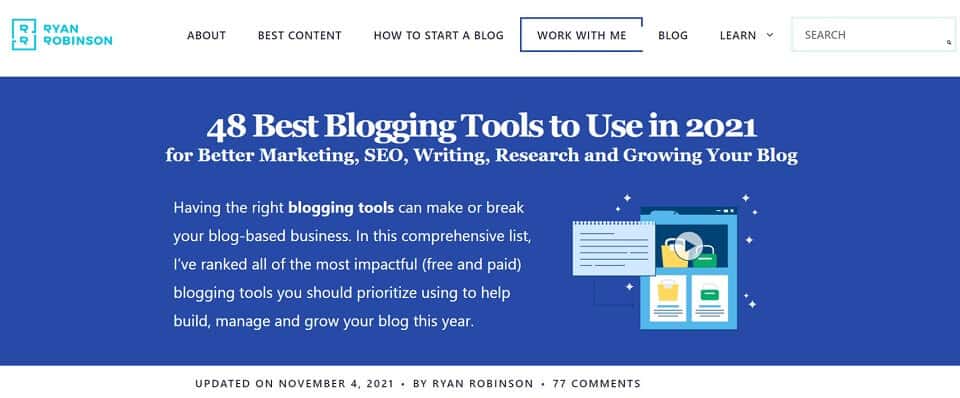 ryan robinson best blogging tools