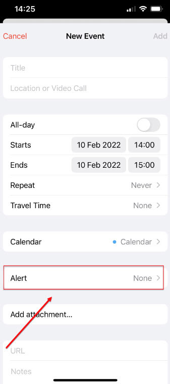 using the reminder setting on iphone