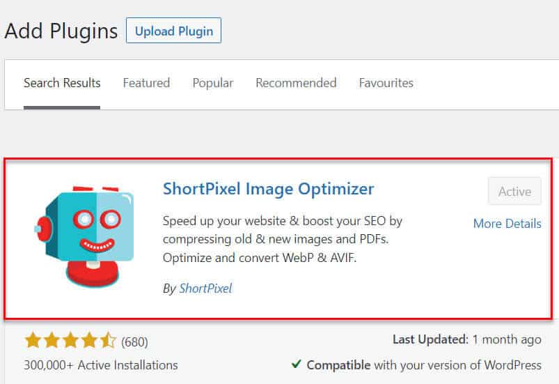 shortpixel plugin