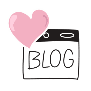 the word blog with a heart over it