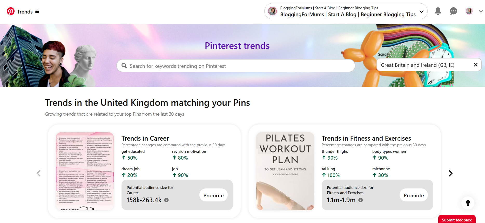 surging trends on Pinterest