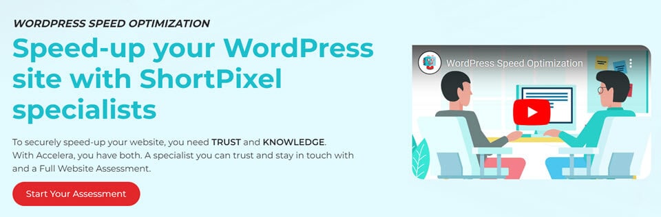 Wordpress speed optimization service from Shortpixel