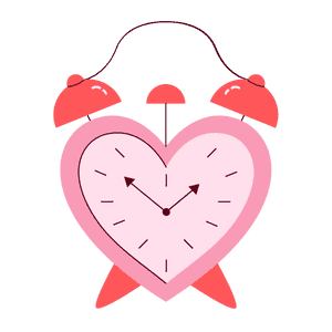 pink heart clock