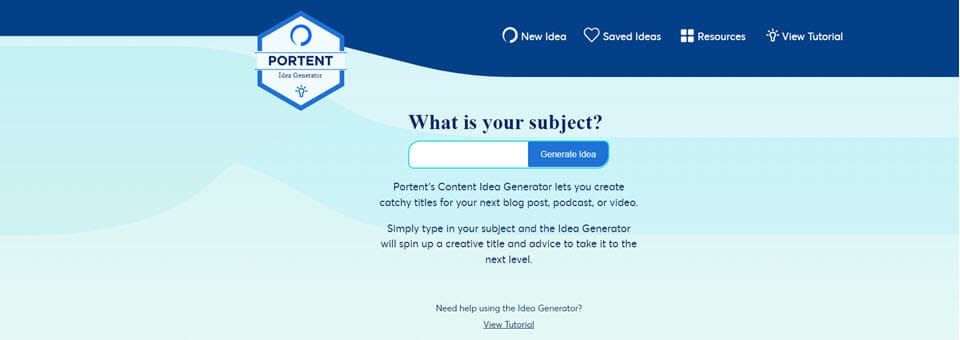 Portent Idea Generator tool