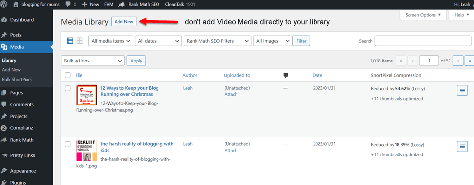 dont add media directly to your media library