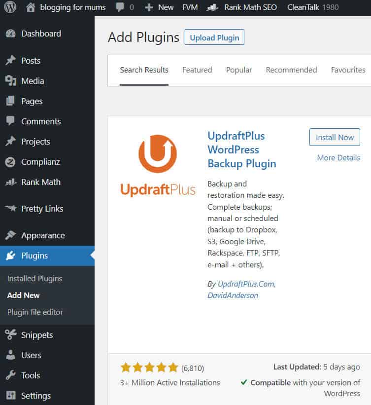 updraftplus wordpress plugin