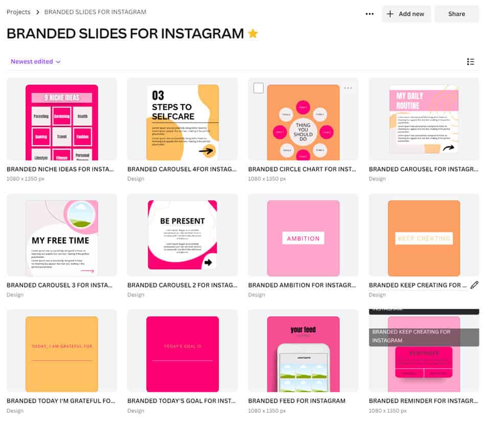 Instagram branded post templates