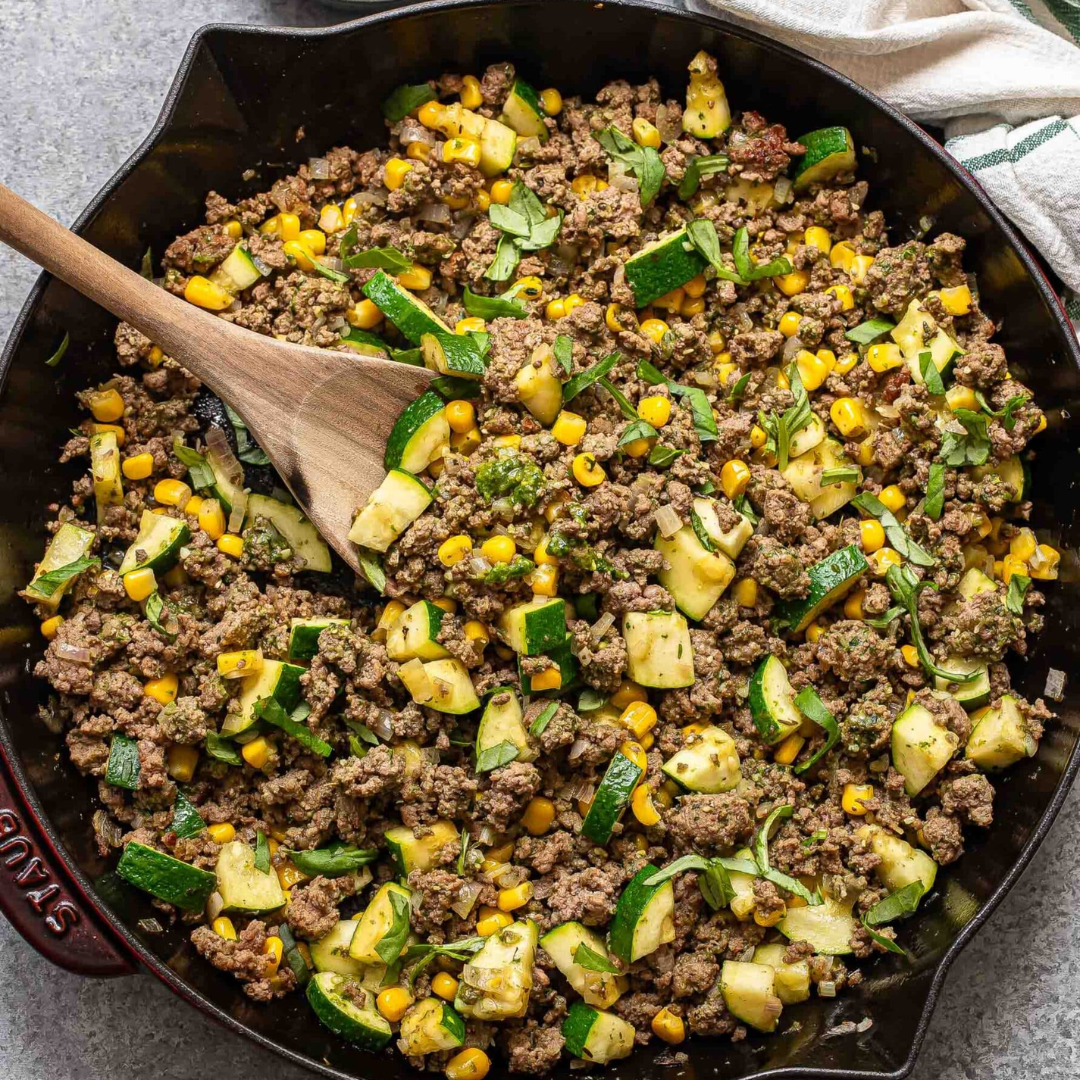 Ground Beef & Zucchini Skillet