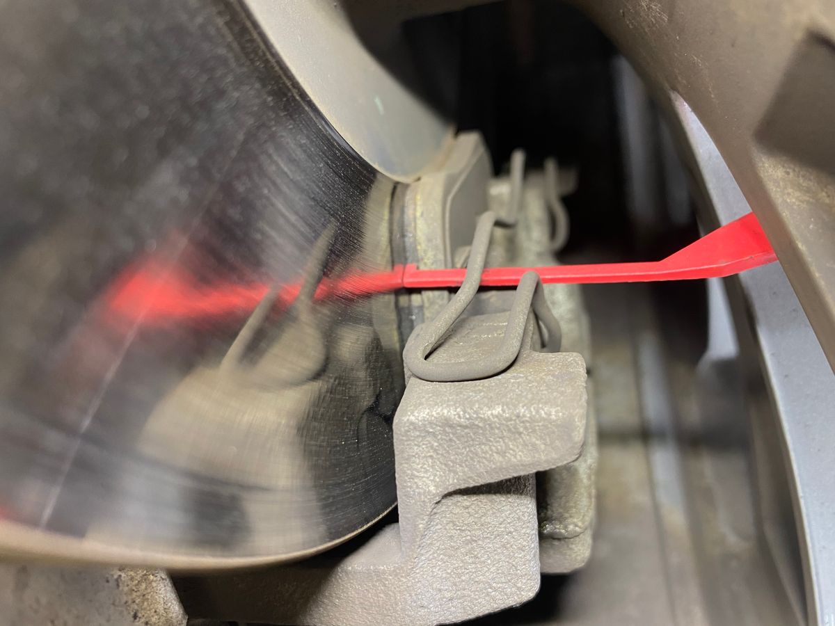 Brake Pad measurement shown to be low and bad. 