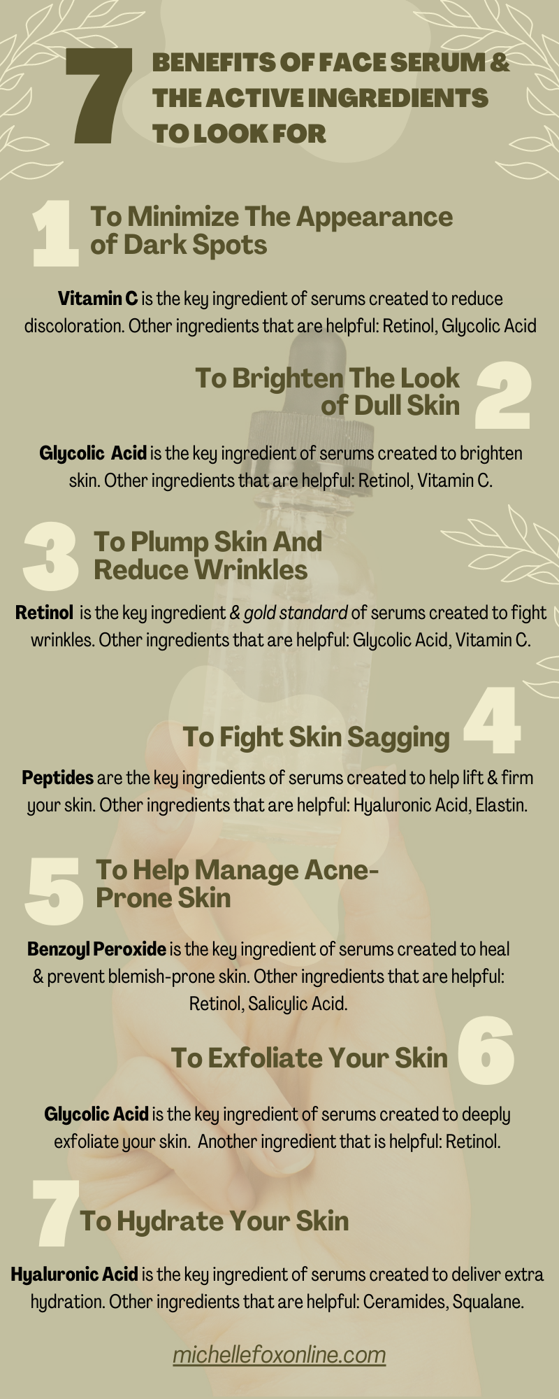 Serums and their ingredients Serums and their ingredients