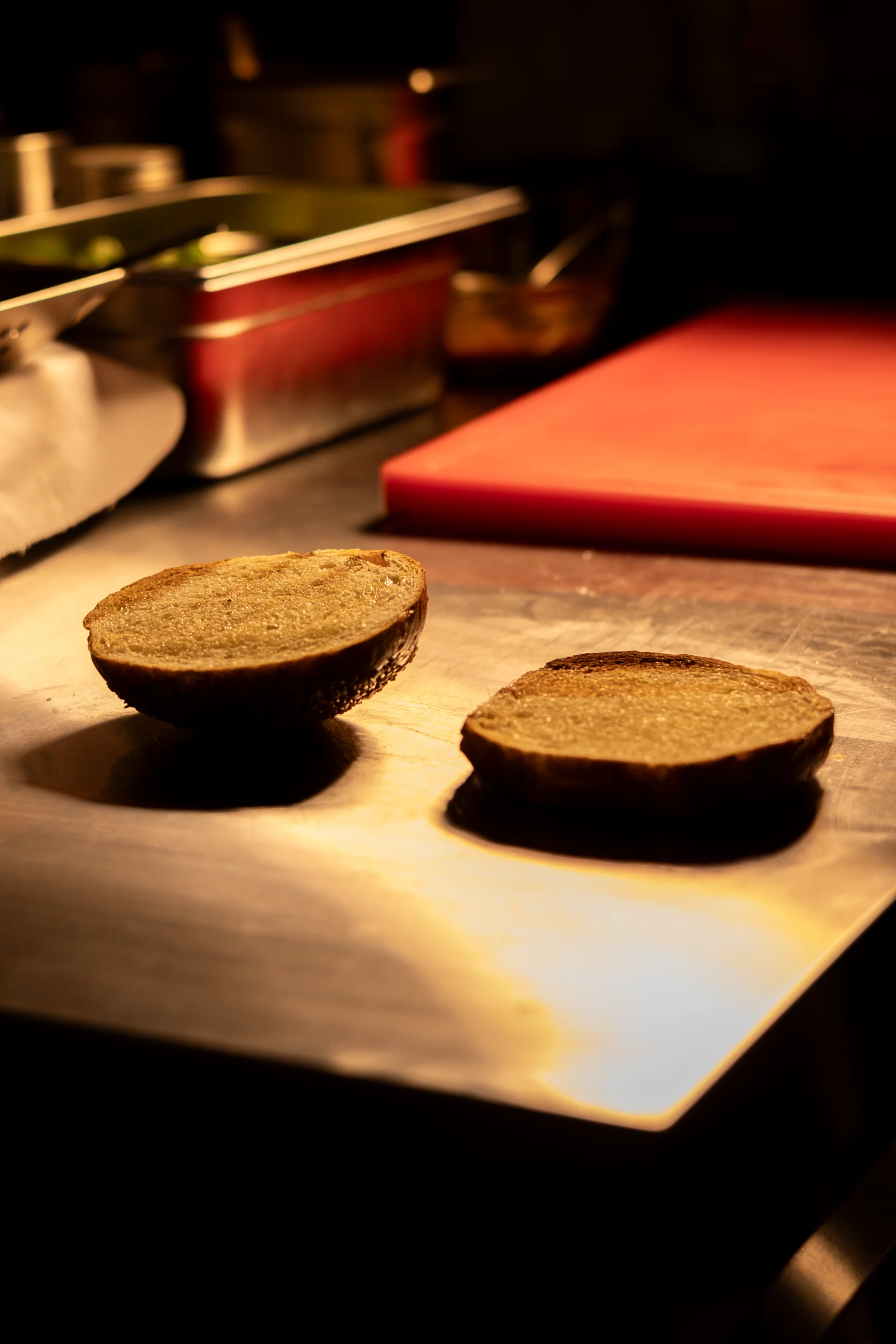 In-house burger buns prepared daily at Bliss Bistro Prague 6