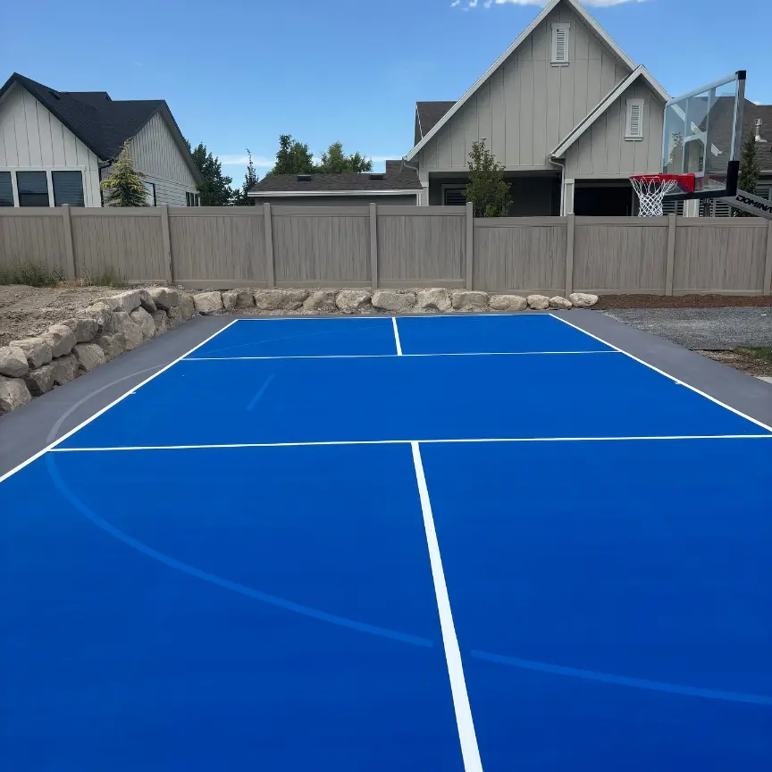 image of a basketball court with pickleball lines for topic on pickleball contractors near me