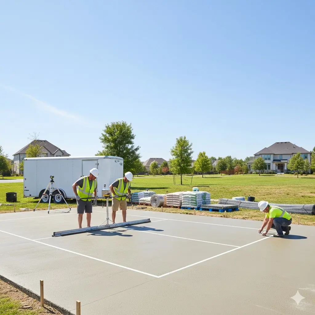 image of a pickleball court under construction for topic about pickleball court construction companies image of a pickleball court under construction for topic about pickleball court construction companies