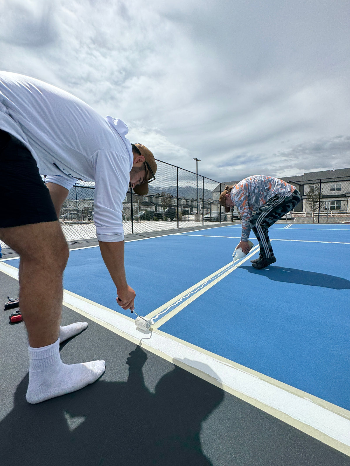 Multicourt painting of lines