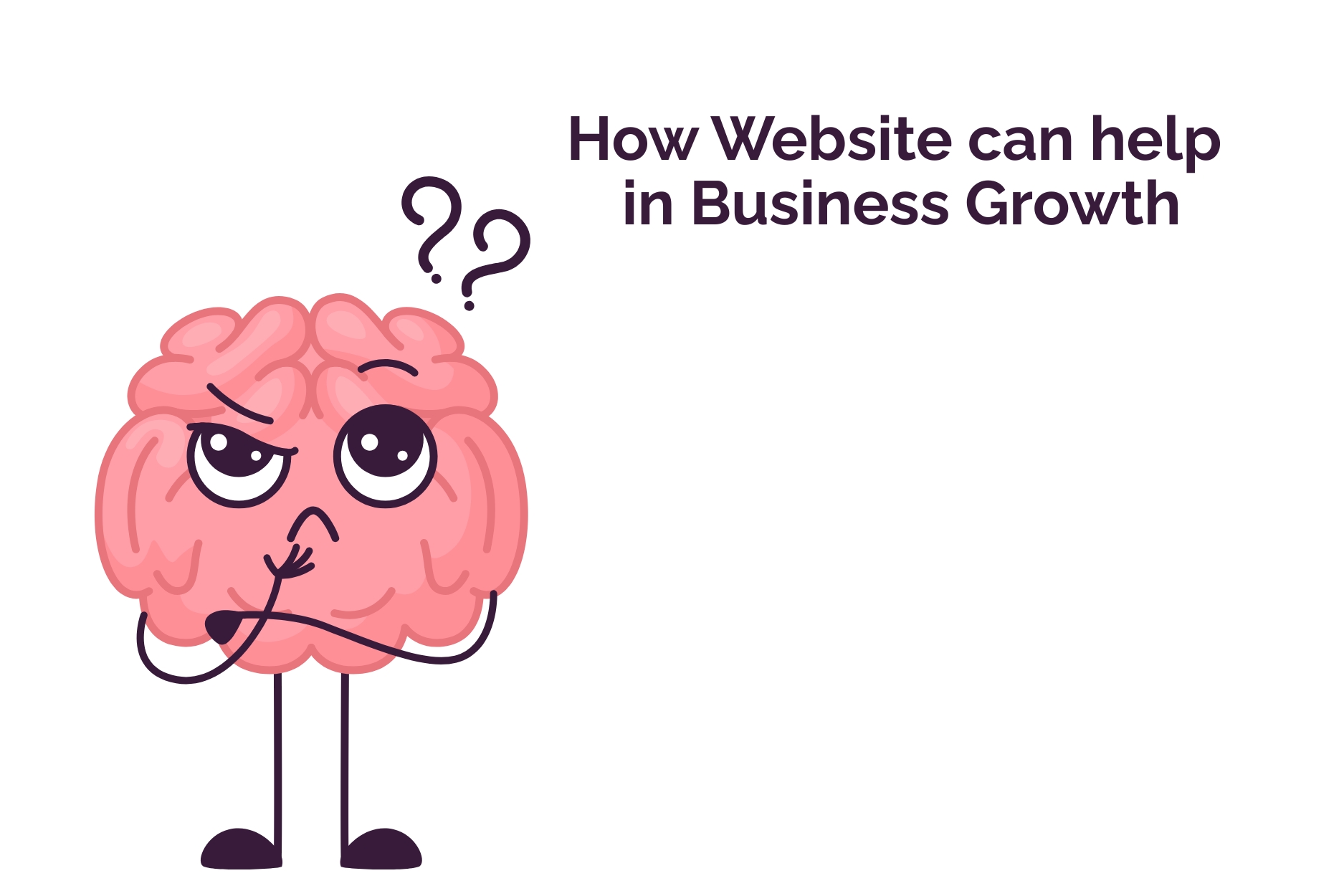 an illustration with a question 'How website can help in business growth' an illustration with a question 'How website can help in business growth'