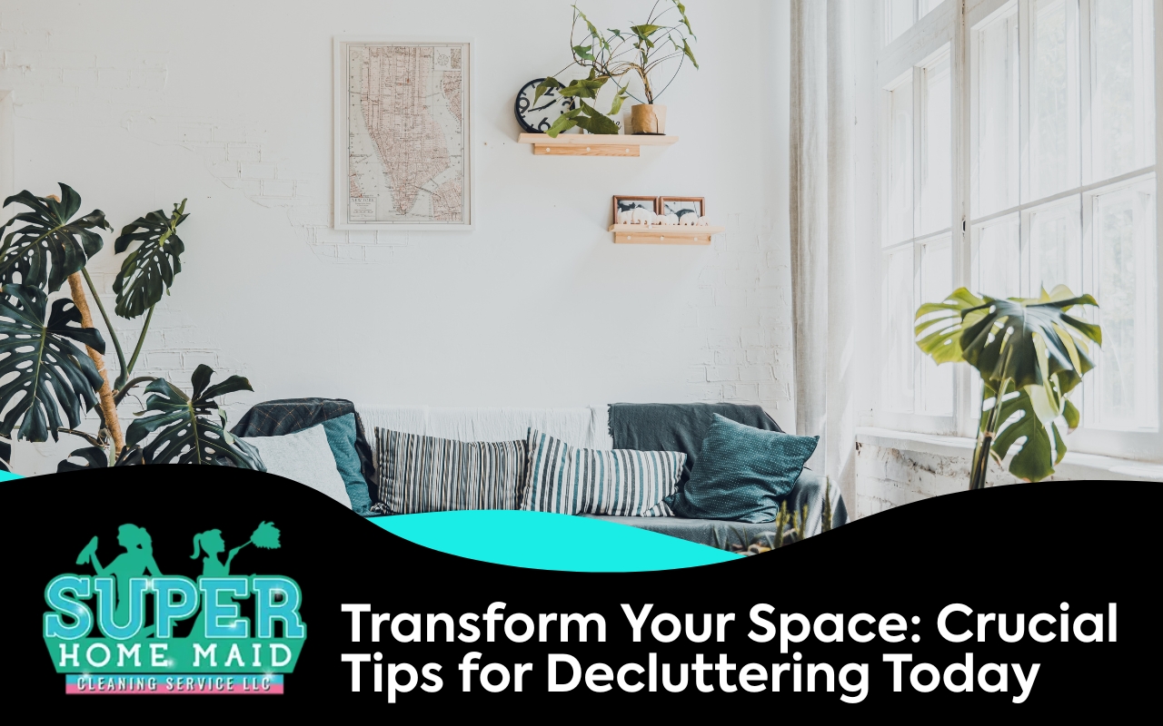 Organized living room after applying tips for decluttering