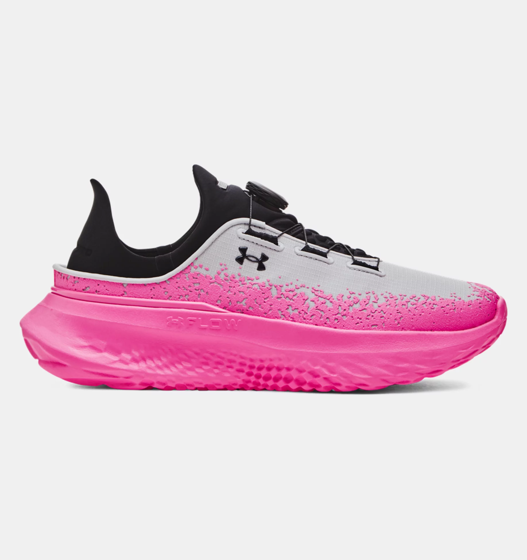 Black, white and pink athletic shoe for comfort while walking around disney