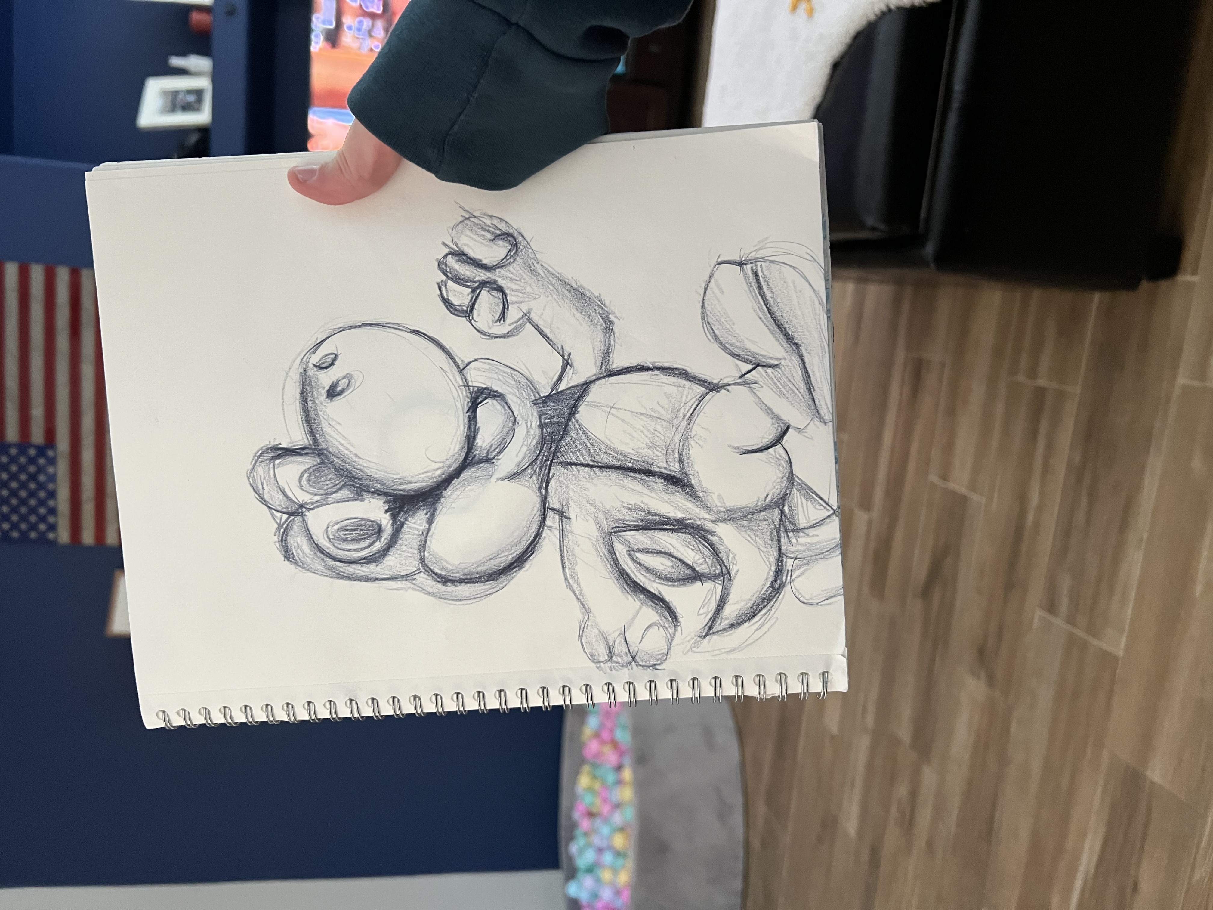 a drawing of Yoshi