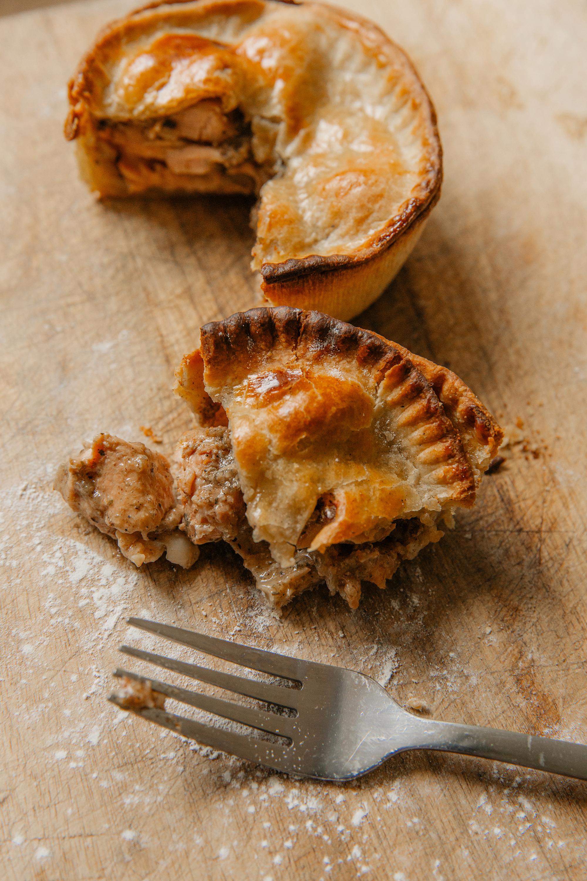 steak pie cut open steak pie cut open