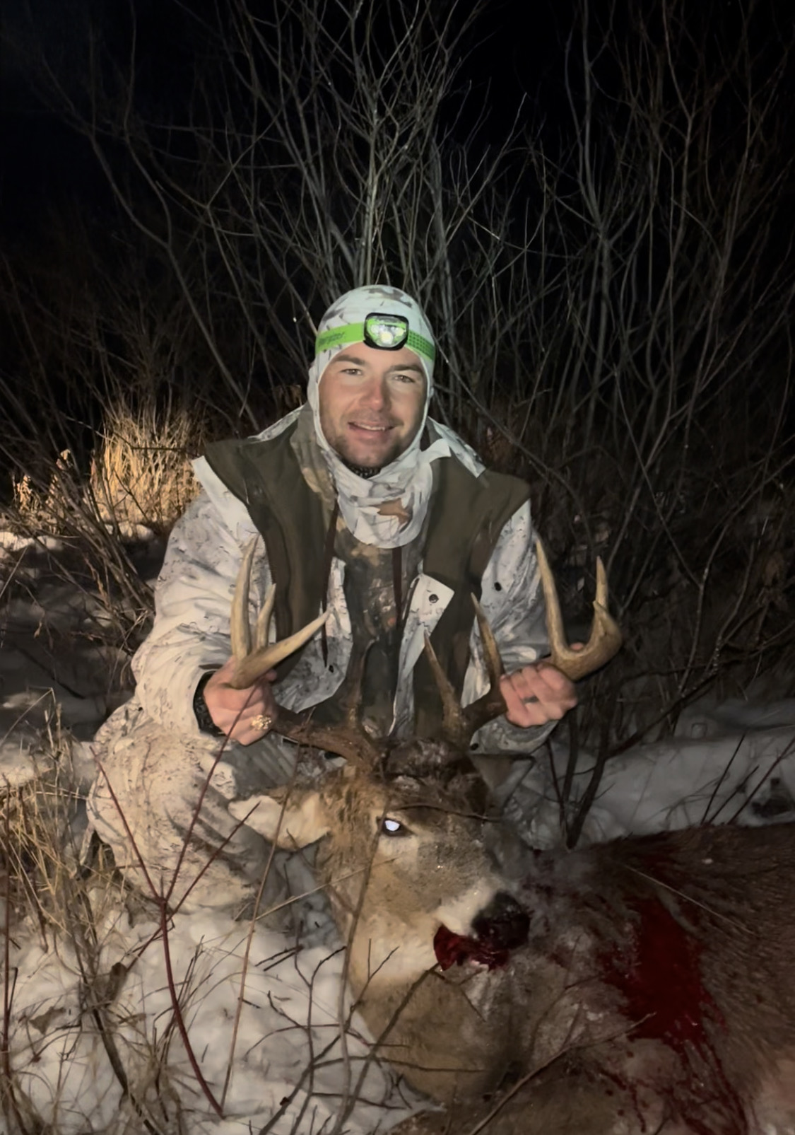 Chief Little Eagle posing with a whitetail deer. Chief Little Eagle posing with a whitetail deer.