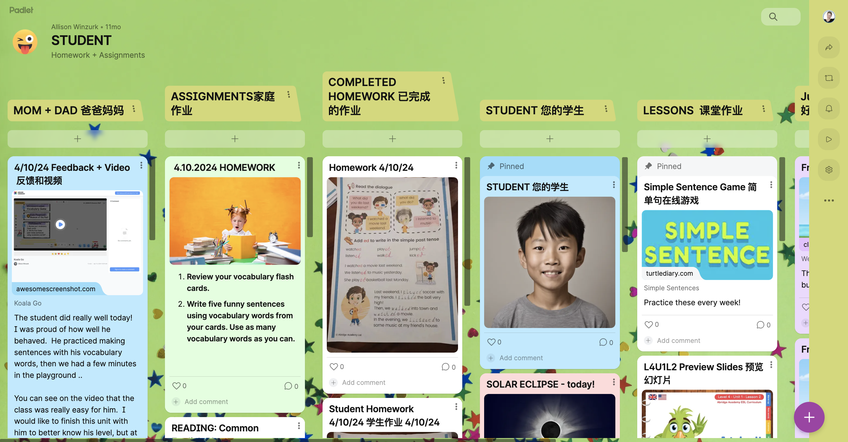student's padlet to demonstrate how to use it in an online classroom student's padlet to demonstrate how to use it in an online classroom