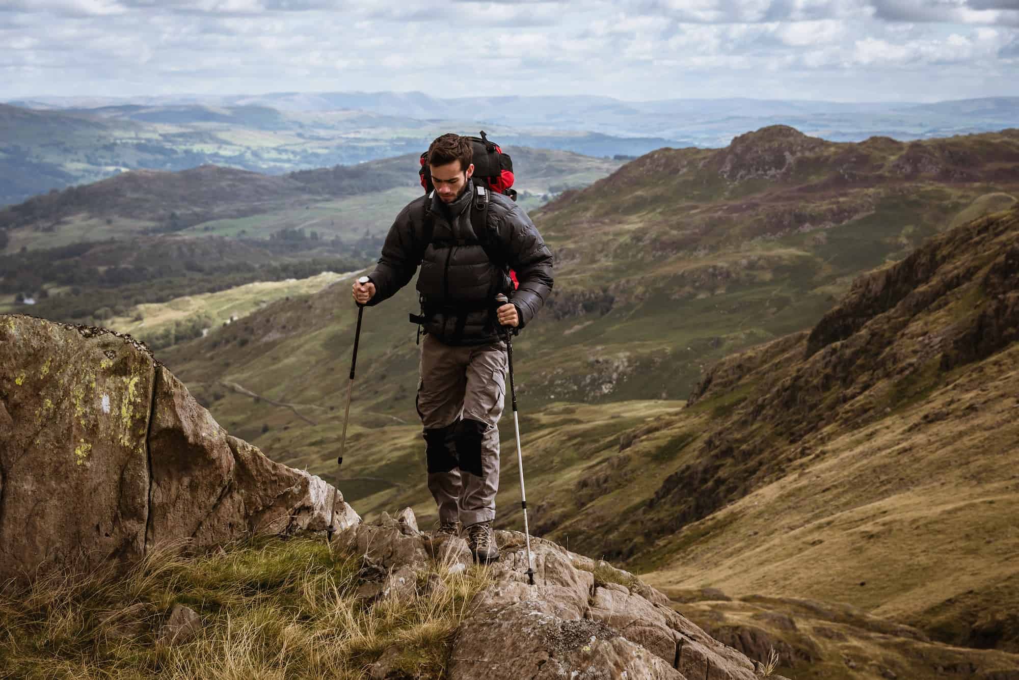 hiker with poles