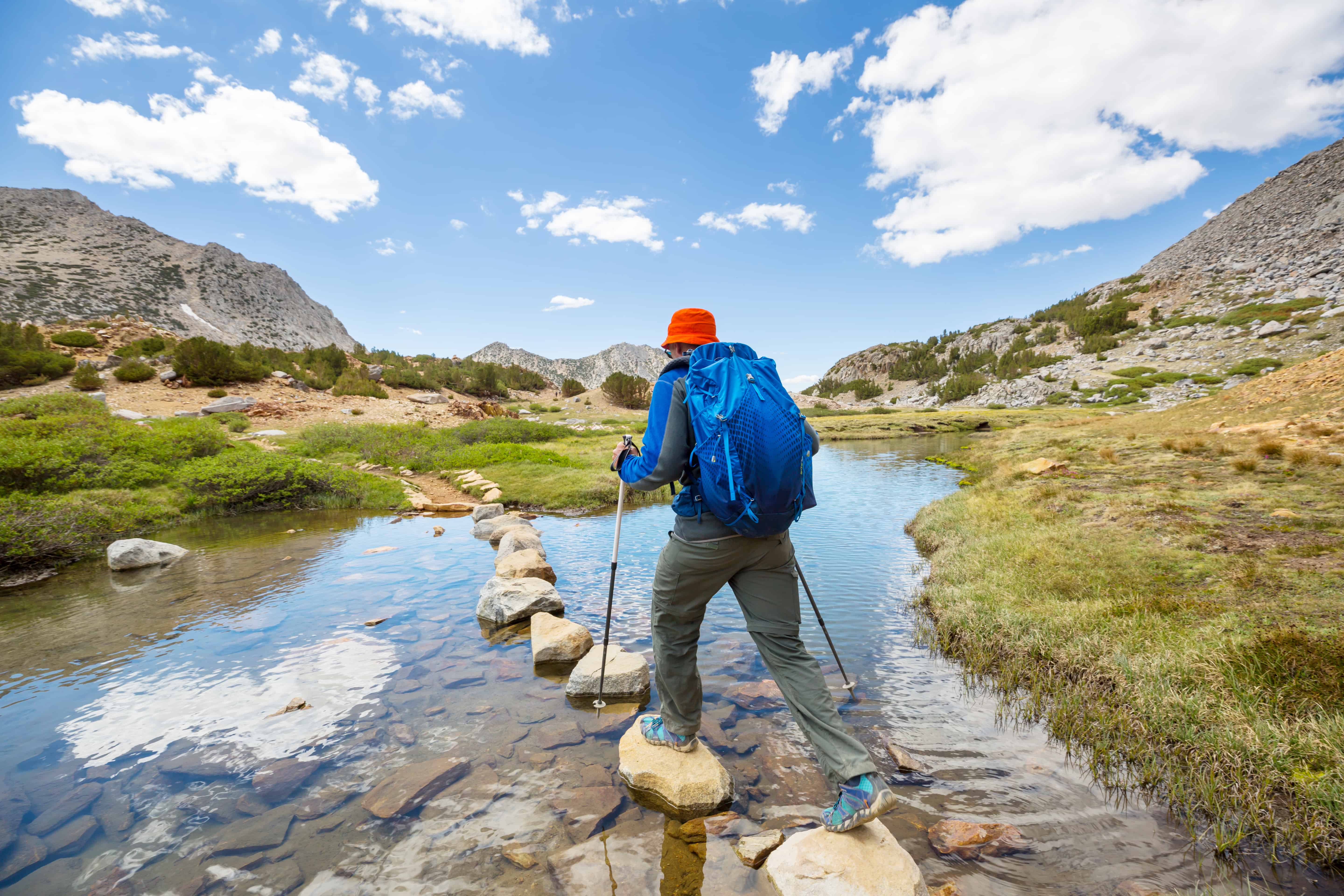 man hiking