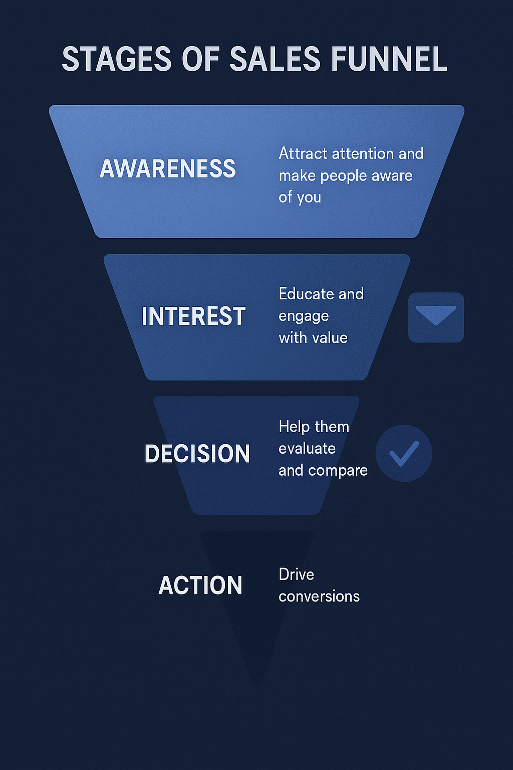 The Four Key Stages of the Sales Funnel The Four Key Stages of the Sales Funnel