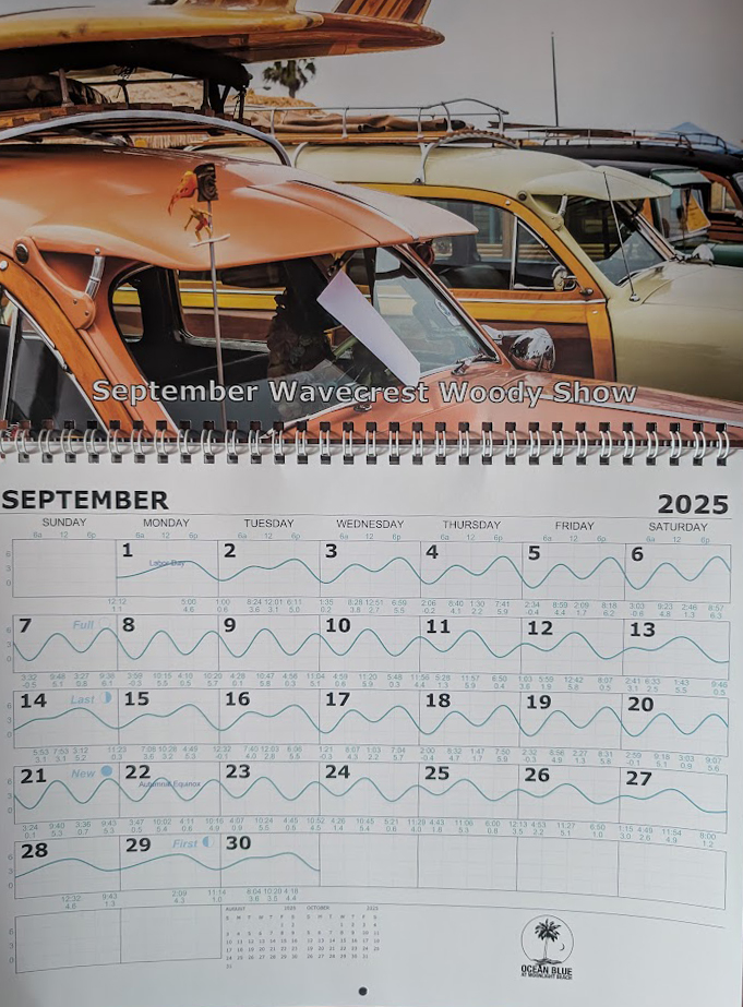 calendar ocean blue