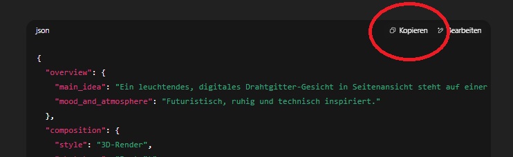 Anleitung zum Kopieren des Ergebnisses von ChatGPT