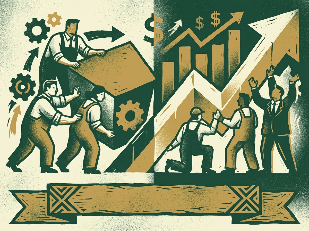 ERP ROI Dashboard showing efficiency gains and strategic value