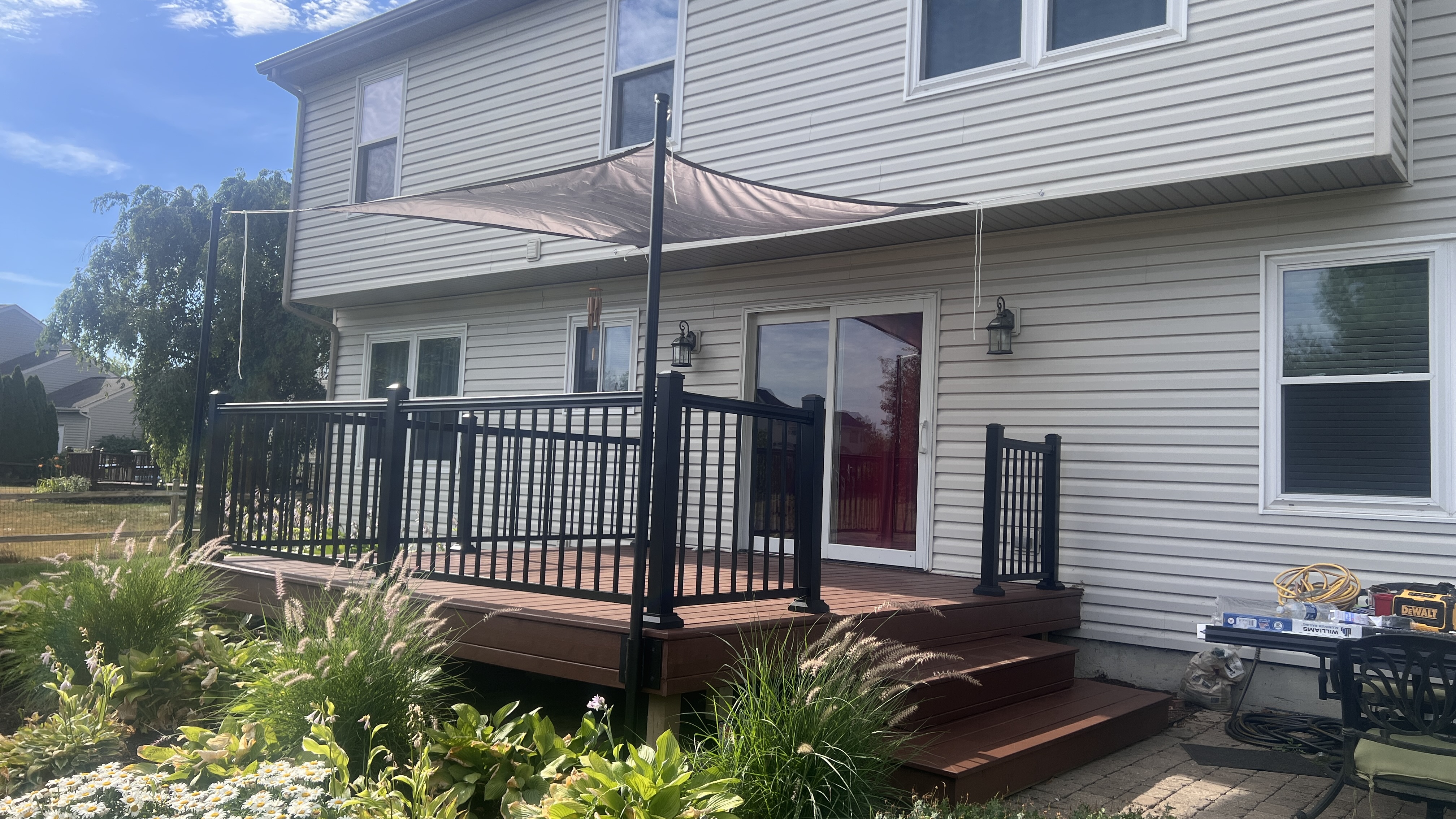 Cedar QuickDeck deck boards and aluminum railing installed by TimberCo in Southwest Ohio
