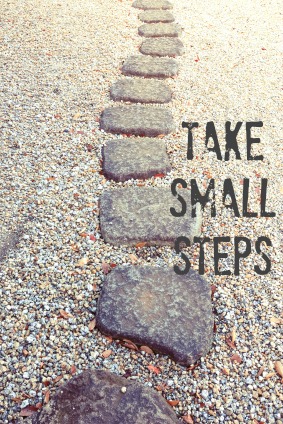 Stepping stones representing small steps Stepping stones representing small steps