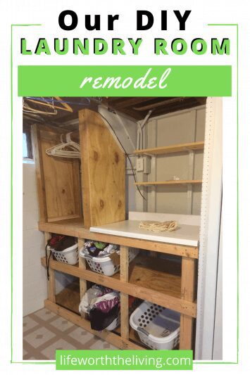 Pinterest pin for the blog post "DIY Laundry Room Remodel"