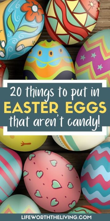 pinterest pin for what to put in Easter eggs that isn't candy