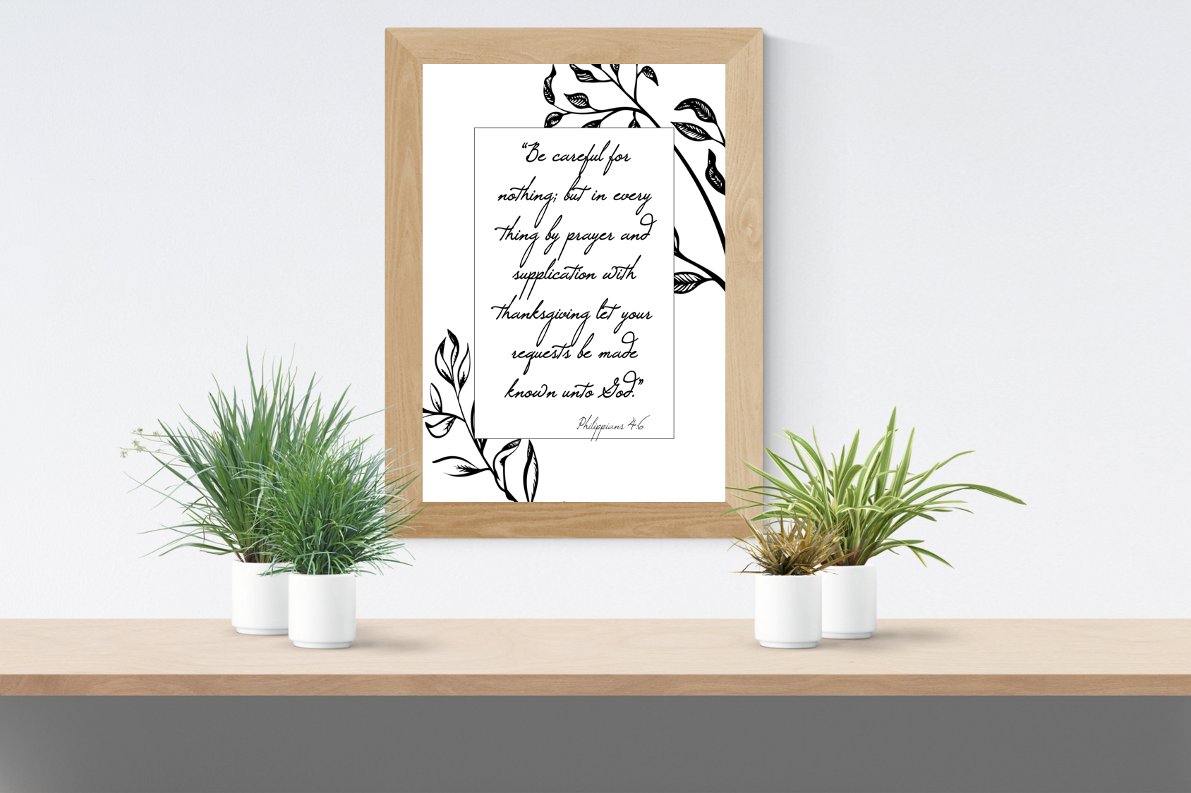 Bible verse wall art in a frame