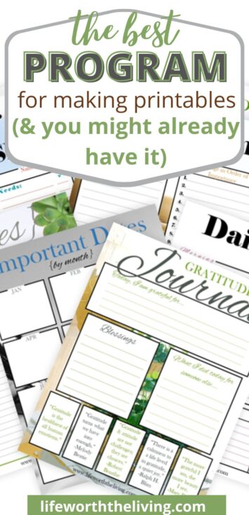 pinterest pin for the best program to make printables