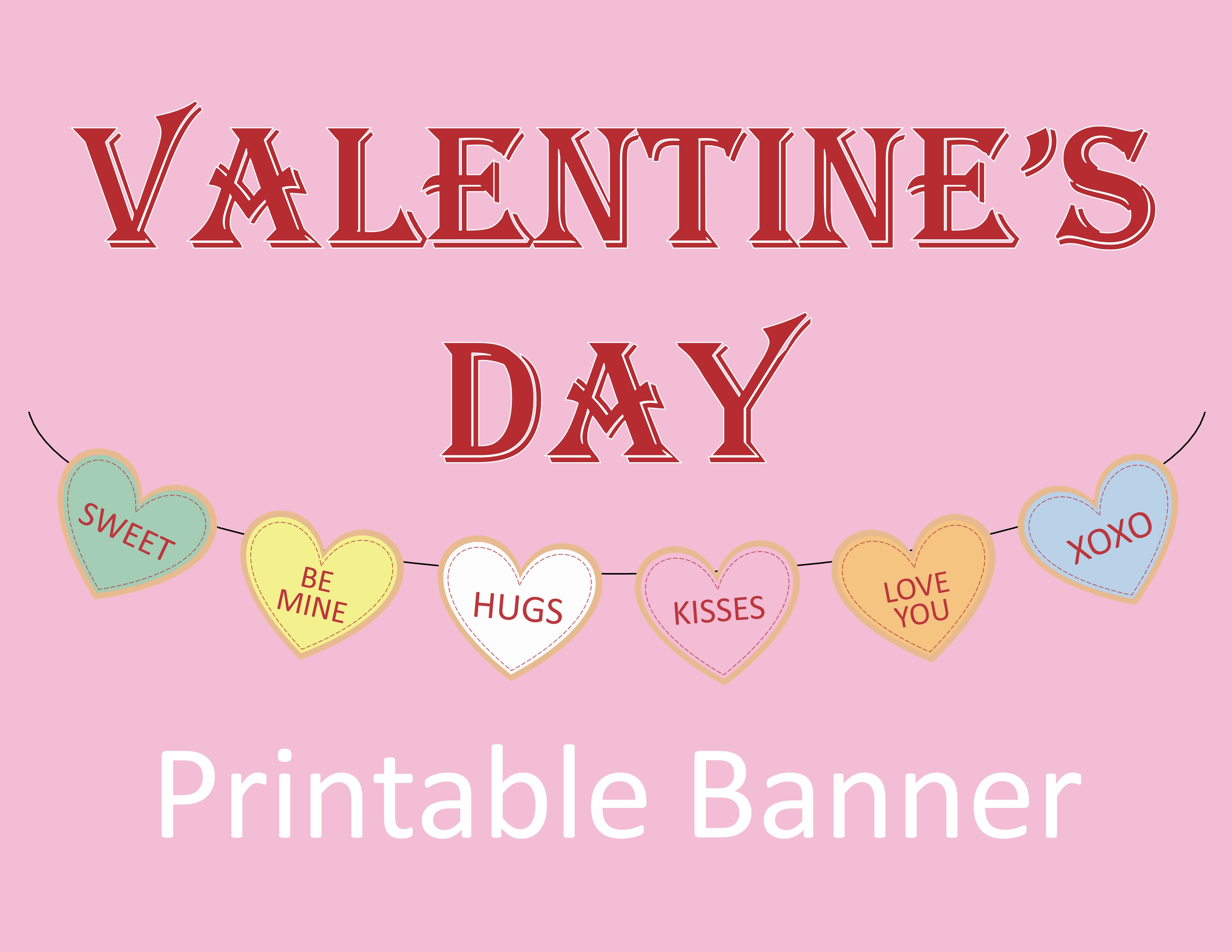 valentine's day banner printable