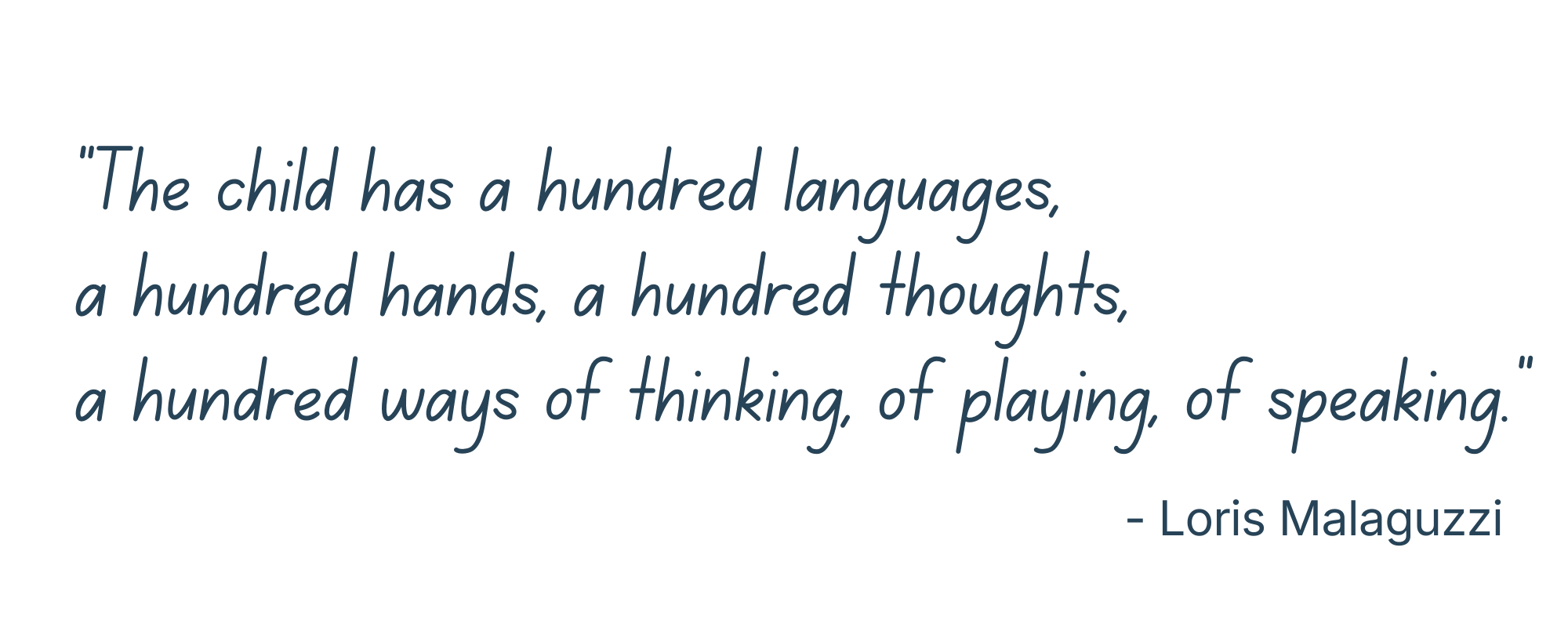 Reggio Emilia Quote about the Importance of Creativity in Preschool Learning - Sioux Falls Preschool South Dakota