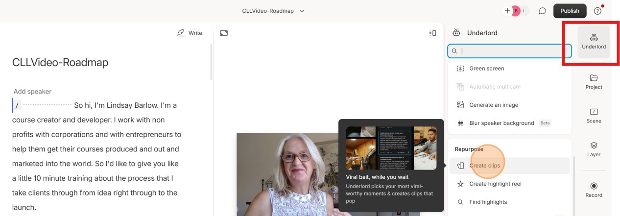 Create clips from your video recording