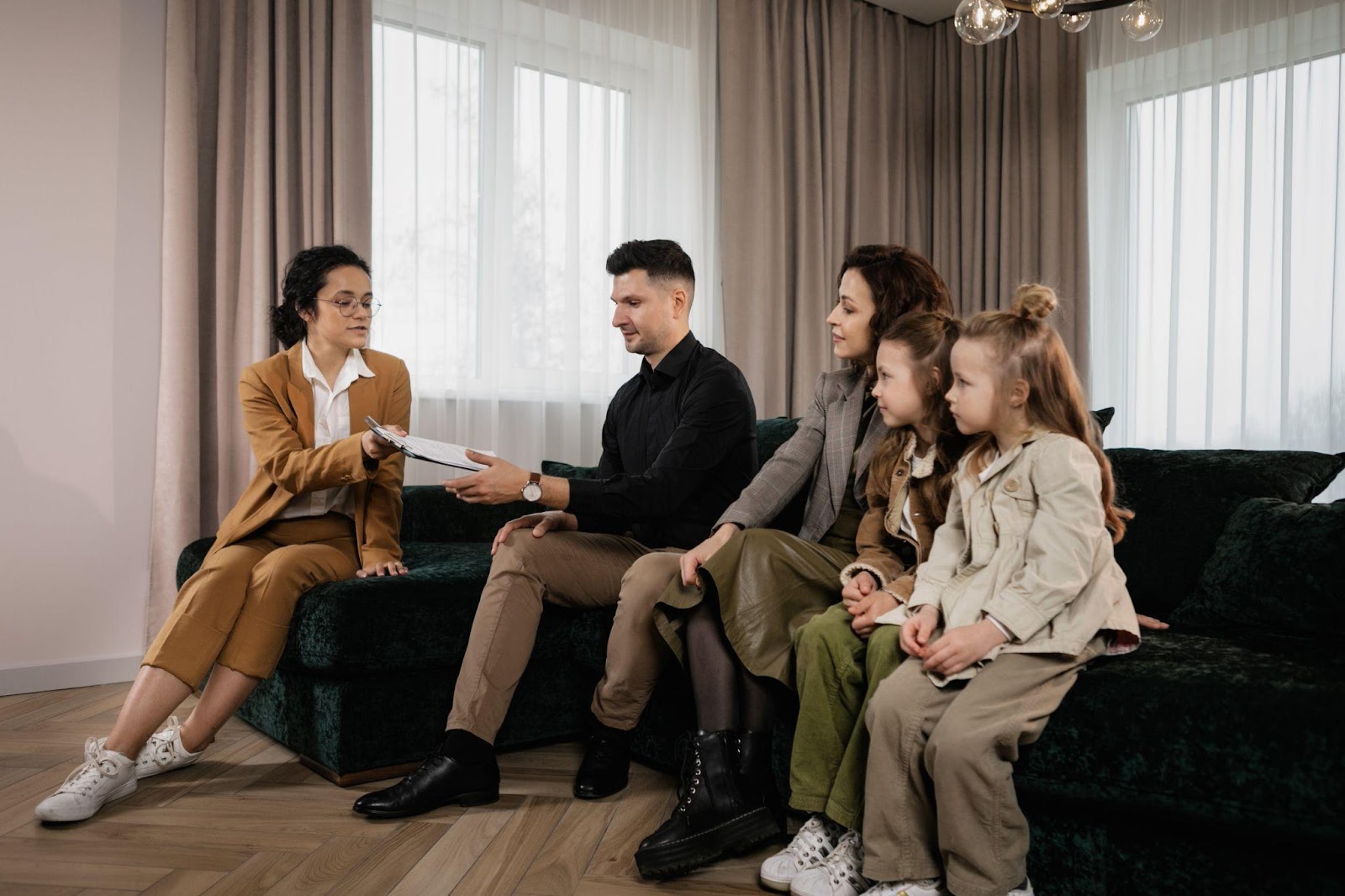 a family with a real estate professional a family with a real estate professional
