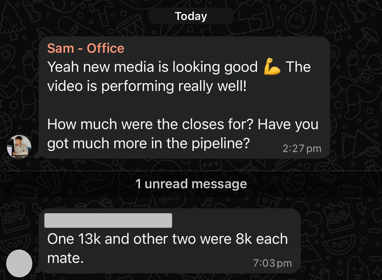 £13k job. Two £8k jobs.