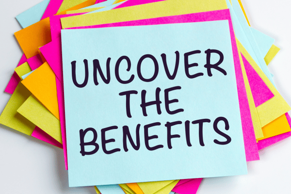 coloured notes with "uncover the benefits" text. The Long-Term Benefits of Upgrading to the Right Device coloured notes with "uncover the benefits" text. The Long-Term Benefits of Upgrading to the Right Device