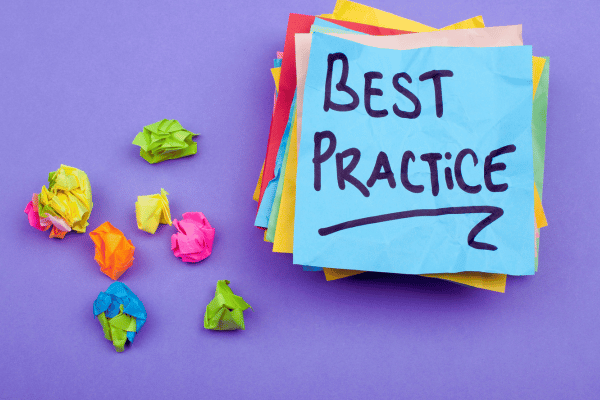 Coloured notes with "best practice" written on. Email habits that will save you time Coloured notes with "best practice" written on. Email habits that will save you time
