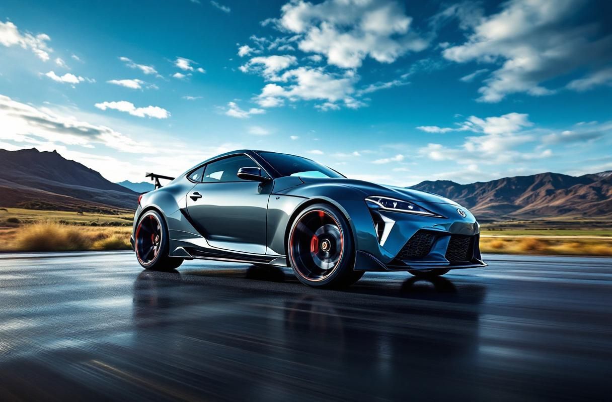 Performance tires and wheels on a car Performance tires and wheels on a car