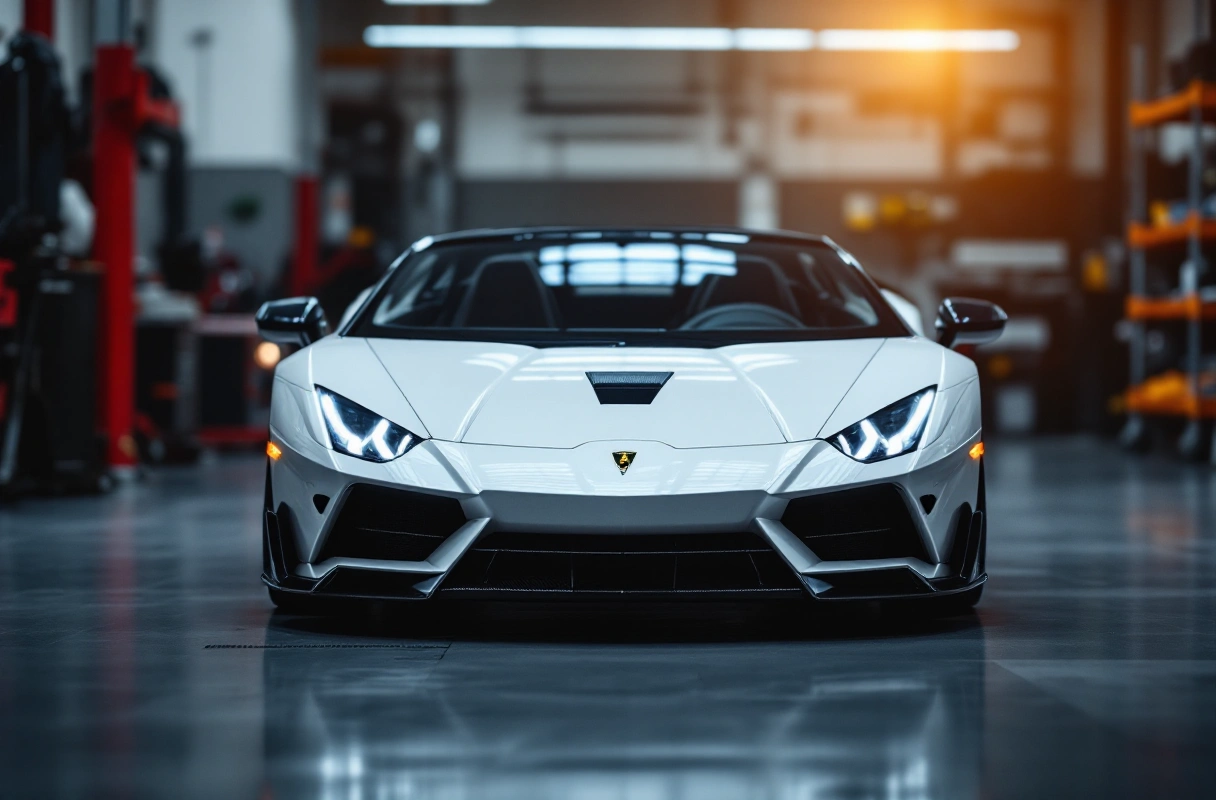 Lambo in for maintenance